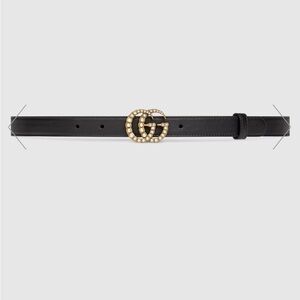 Gucci marmont thin belt with pearls